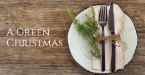 green christmas holiday table settings