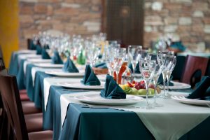 colorful restaurant table linen